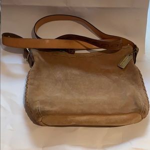 COACH Vintage Tan/Brown Suede Crossbody Pouch Bag